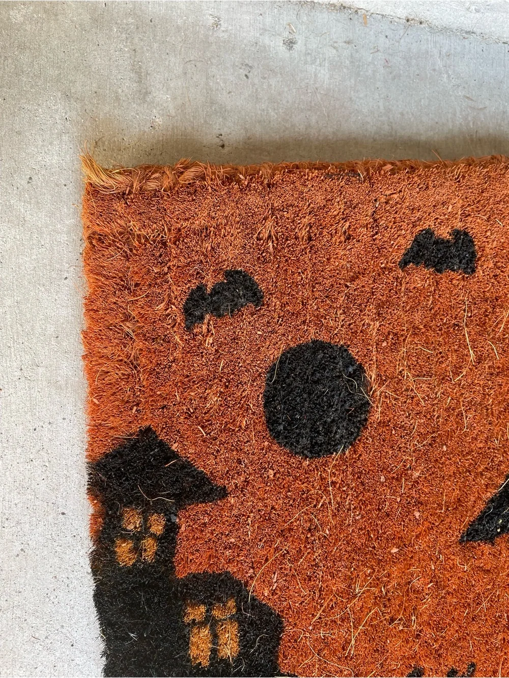 Halloween 'Happy Haunting' Orange & Black Doormat
